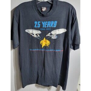 Vintage Single Stitch 1991 Star Trek T-shirt size XL Screen Stars Best Tag -BLK